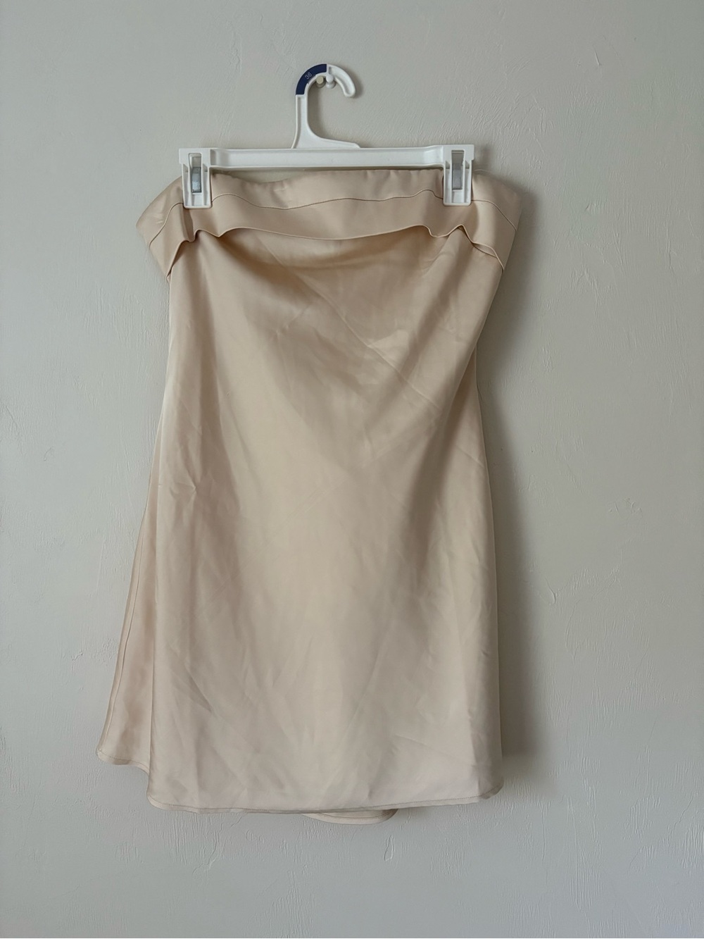 Francesca's Collections Cream Strapless Midi Dress